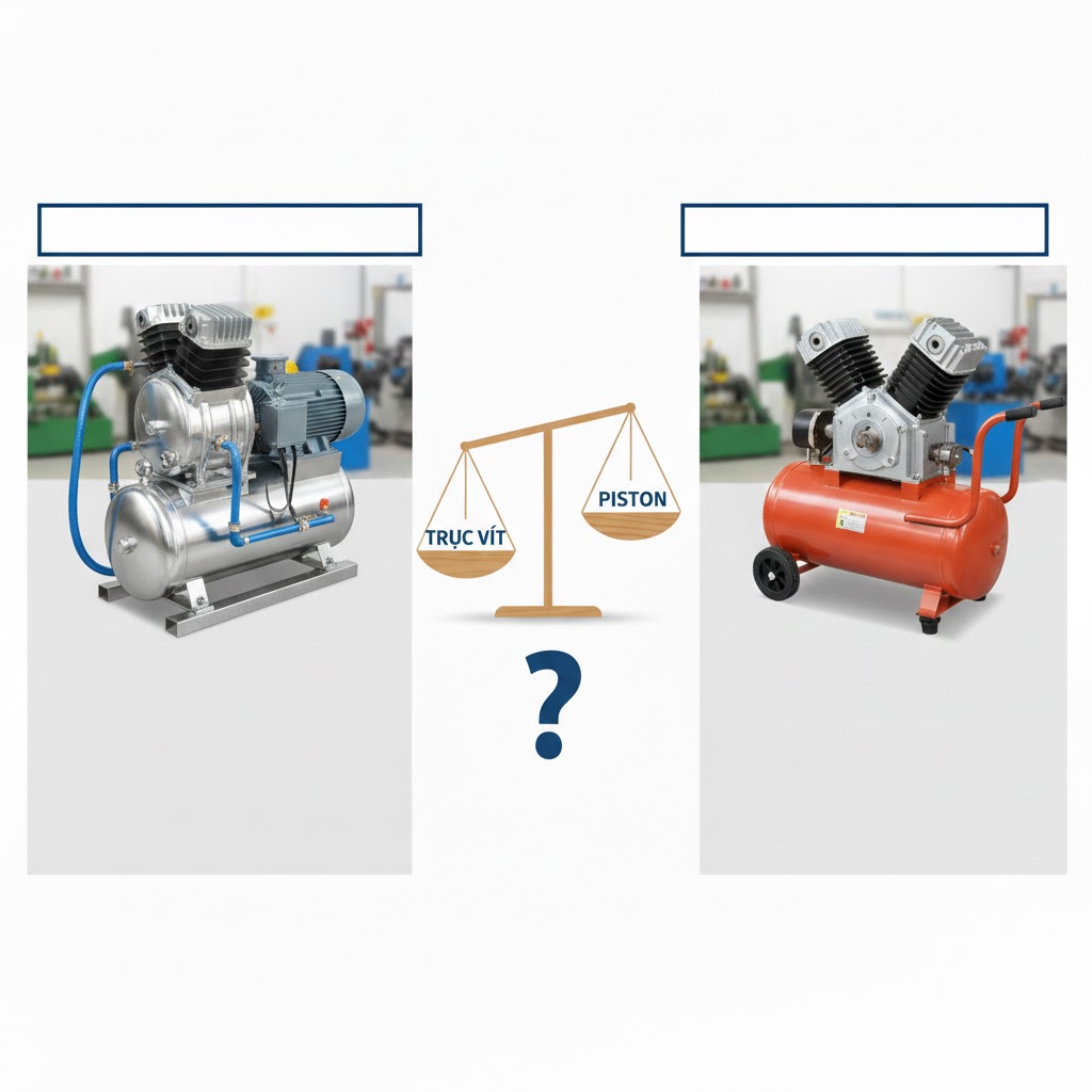 Nên Chọn Máy Nén Khí Trục Vít Hay Piston