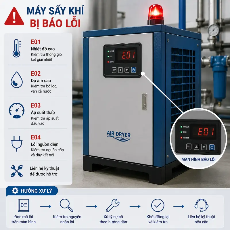 Máy Sấy Khí Bị Báo Lỗi