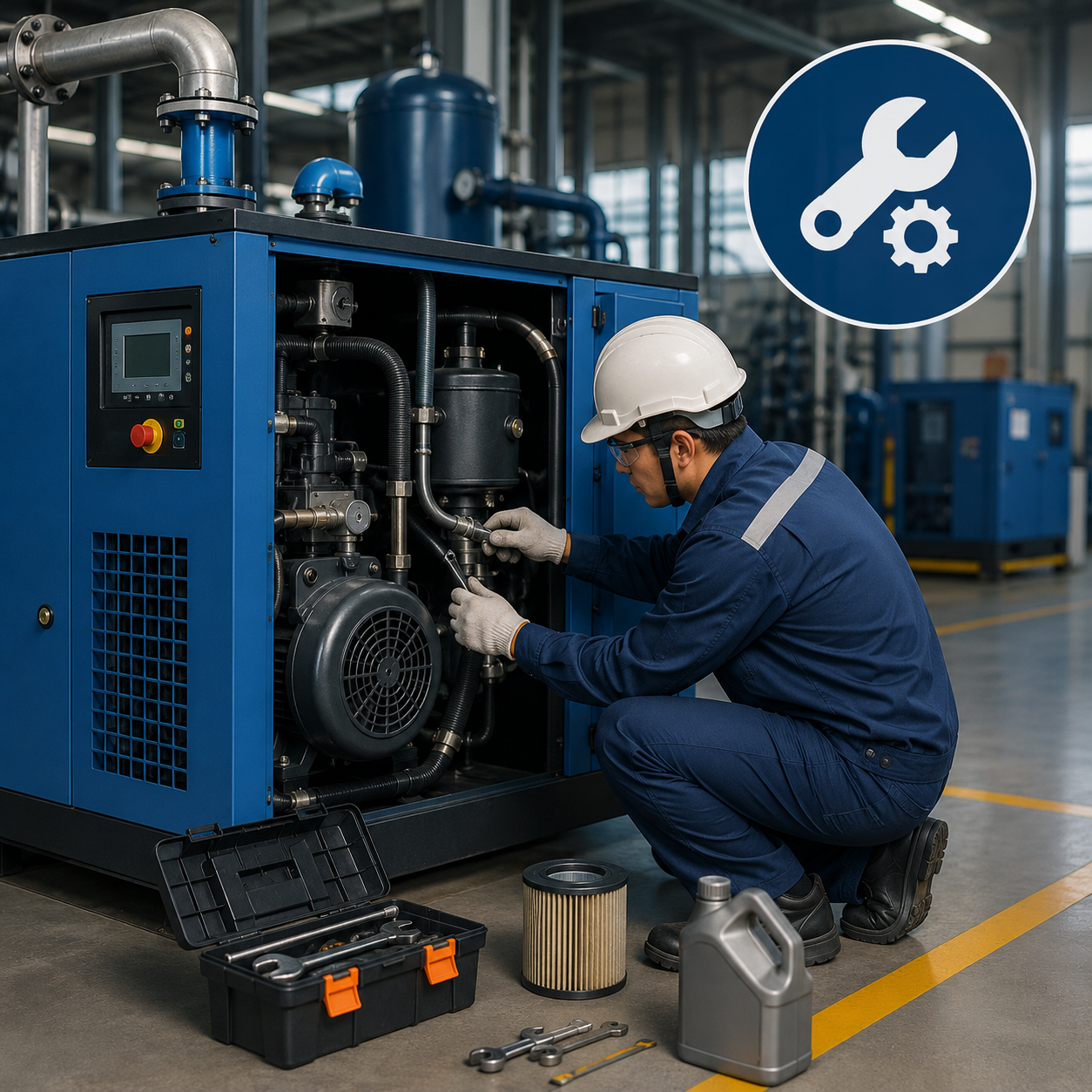 Máy nén khí chạy liên tục có sao không