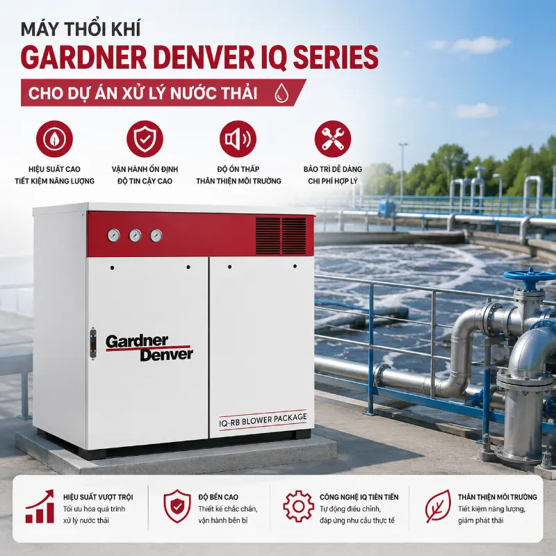 Máy Thổi Khí Gardner Denver IQ Series Cho Dự Án Xử Lý Nước Thải