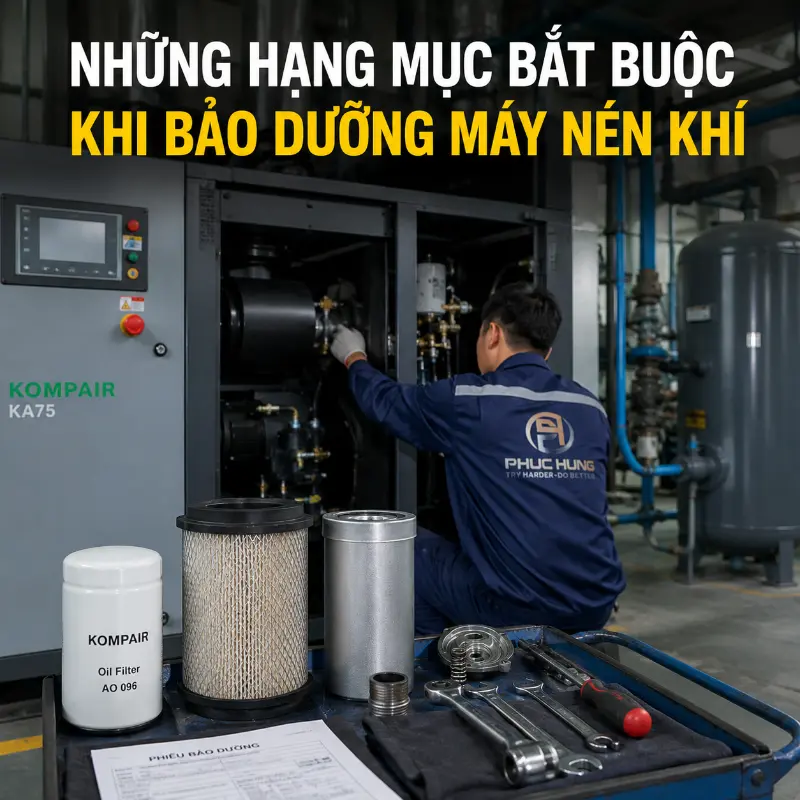 Những Hạng Mục Bắt Buộc Khi Bảo Dưỡng Máy Nén Khí