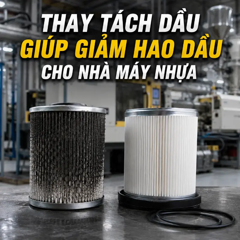 Thay Tách Dầu Giúp Giảm Hao Dầu Cho Nhà Máy Nhựa