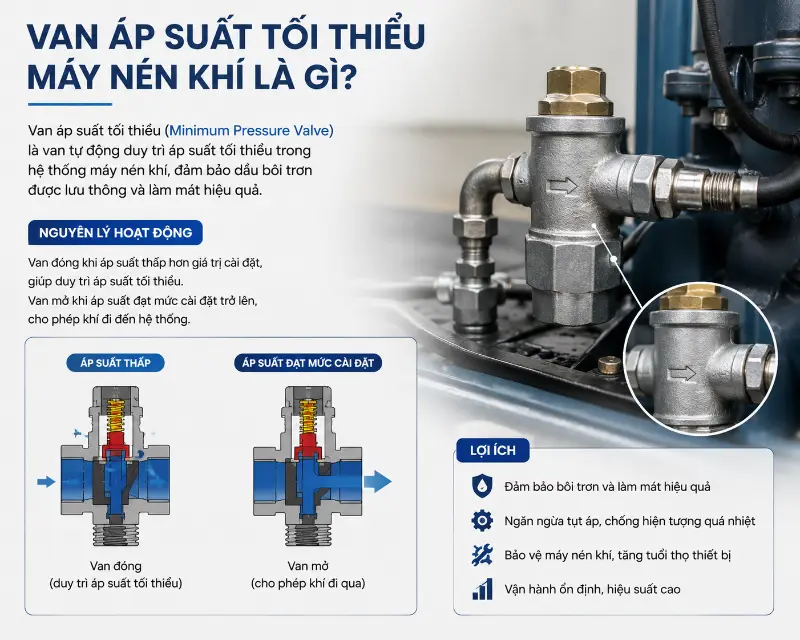 Van Áp Suất Tối Thiểu Máy Nén Khí Là Gì?