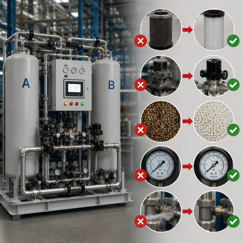 Máy Tạo Khí Nitơ Không Đạt Độ Tinh Khiết