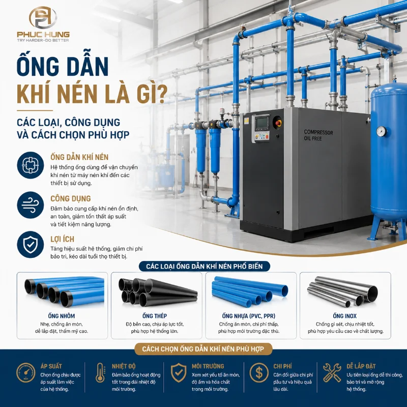 Ống Dẫn Khí Nén Là Gì? Các Loại, Công Dụng Và Cách Chọn Phù Hợp