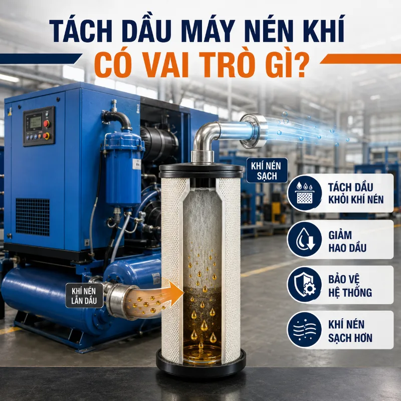 Tách Dầu Máy Nén Khí Có Vai Trò Gì
