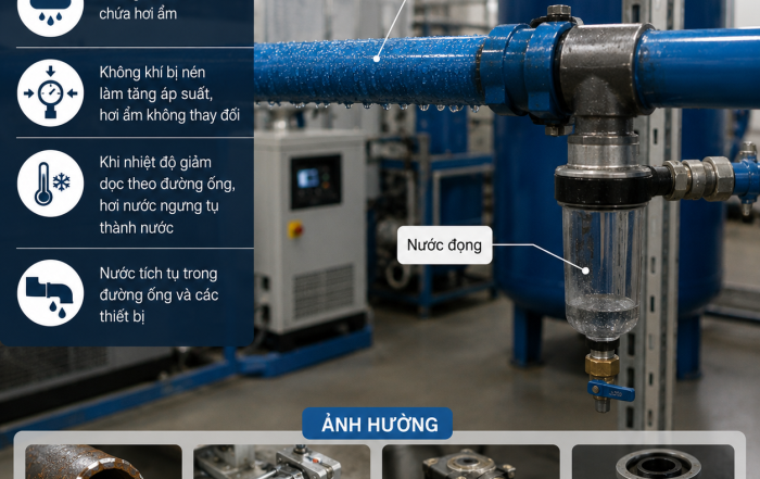 Vì Sao Đường Ống Khí Nén Có Nước