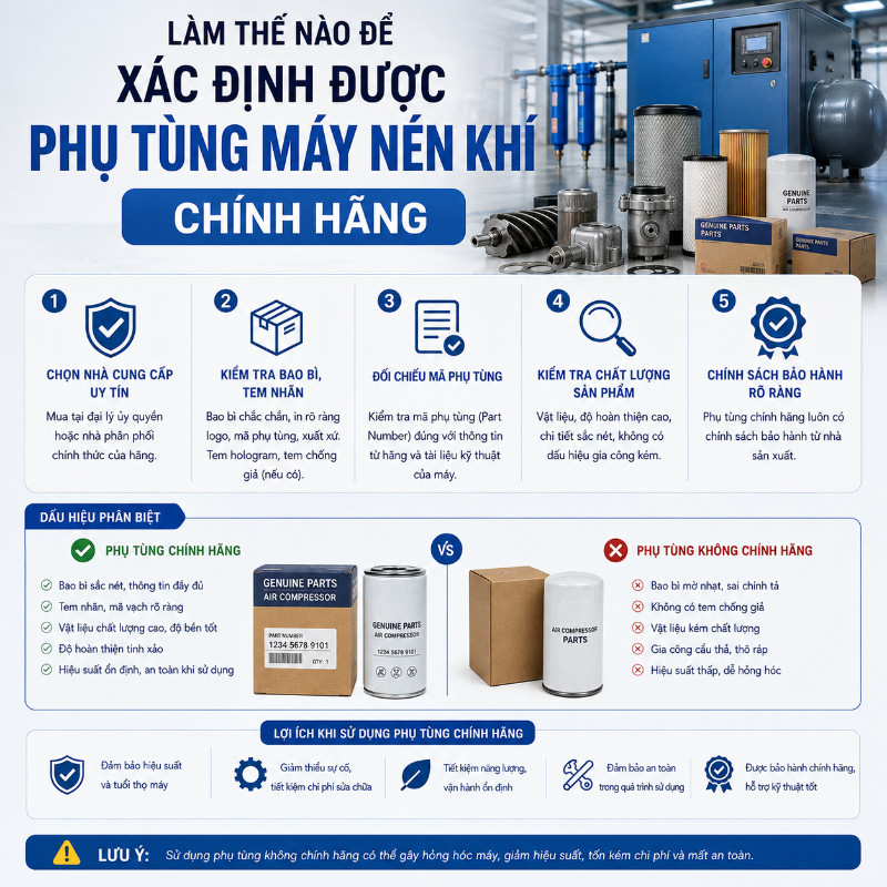 Lựa Chọn Phụ Tùng Chính Hãng Là Khoản Đầu Tư Hiệu Quả Cho Hệ Thống Khí Nén