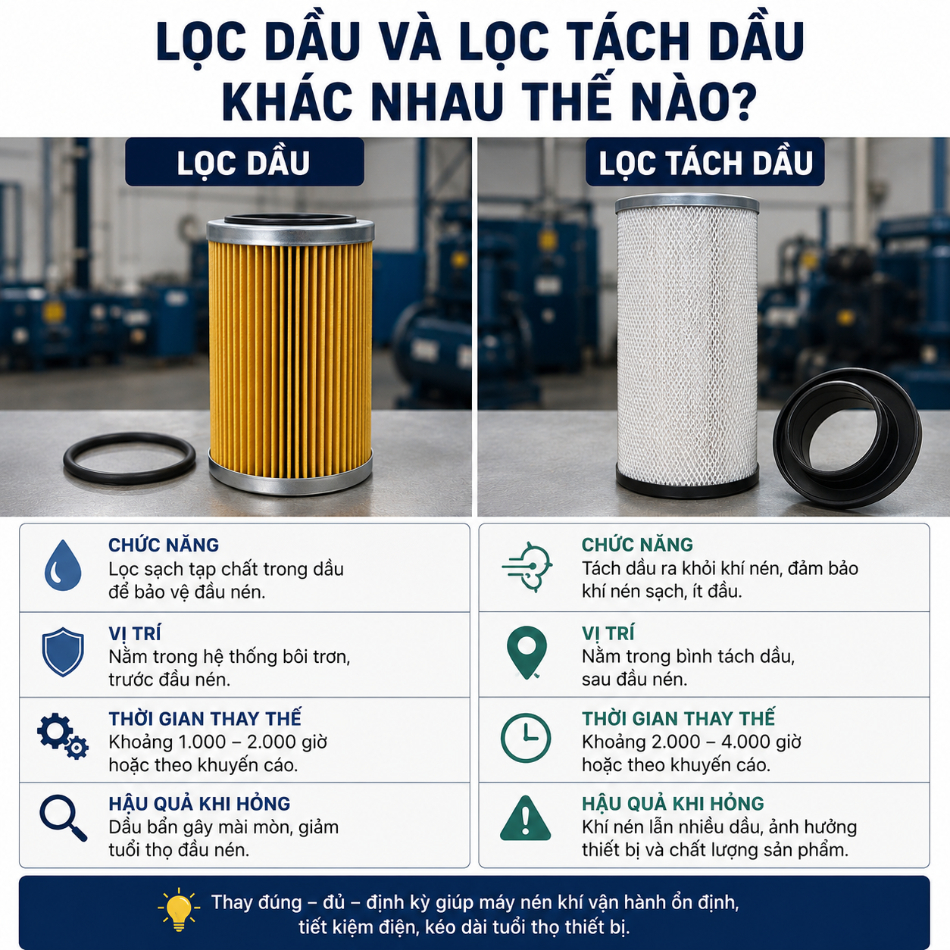 Lọc Dầu Và Lọc Tách Dầu Khác Nhau Thế Nào