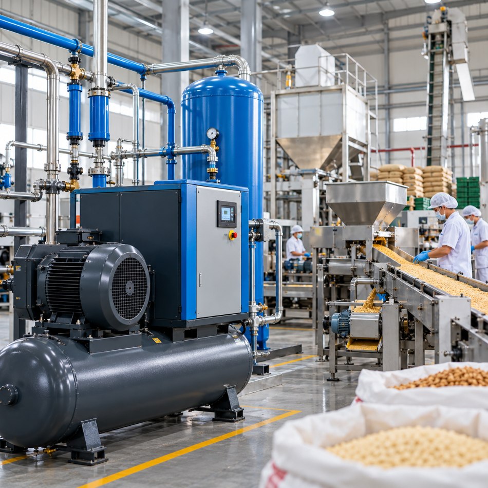 Tối ưu tự động hóa nhờ máy nén khí trong sản xuất và chế biến nông sản